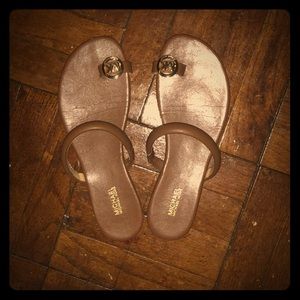 Brown and gold Michael Kors sandals